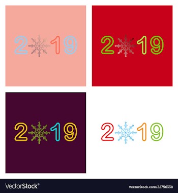 2019 happy new year greeting card celebration vector image
