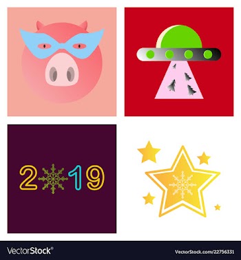 2019 happy new year greeting card celebration vector image