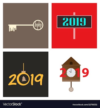 2019 happy new year greeting card celebration vector image