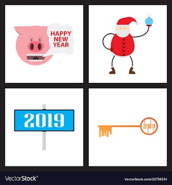 2019 happy new year greeting card celebration vector image