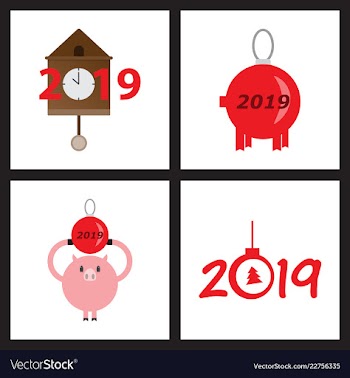 2019 happy new year greeting card celebration vector image