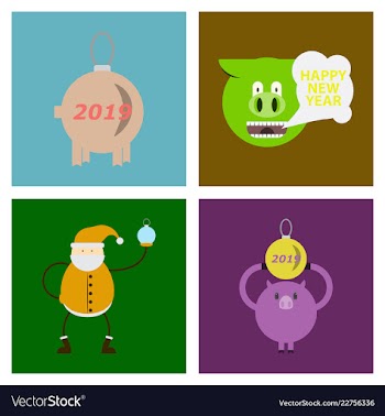 2019 happy new year greeting card celebration vector image