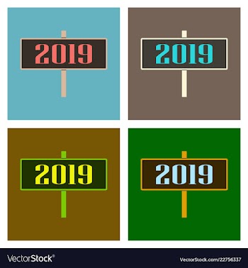 2019 happy new year greeting card celebration vector image