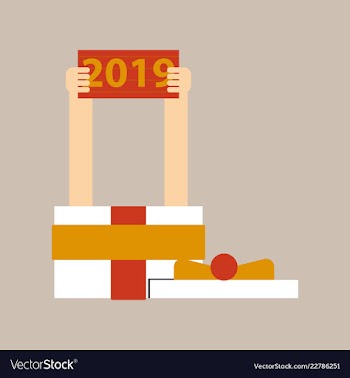 2019 happy new year greeting card celebration vector image