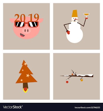 2019 happy new year greeting card celebration vector image
