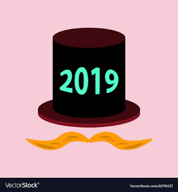 2019 happy new year greeting card celebration vector image