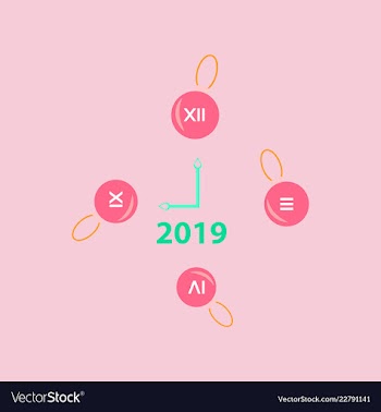 2019 happy new year greeting card celebration vector image