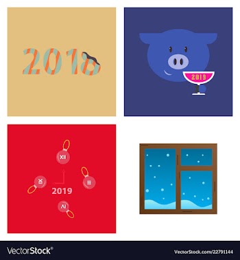 2019 happy new year greeting card celebration vector image