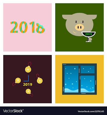 2019 happy new year greeting card celebration vector image