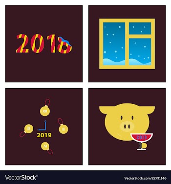 2019 happy new year greeting card celebration vector image