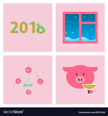 2019 happy new year greeting card celebration vector image