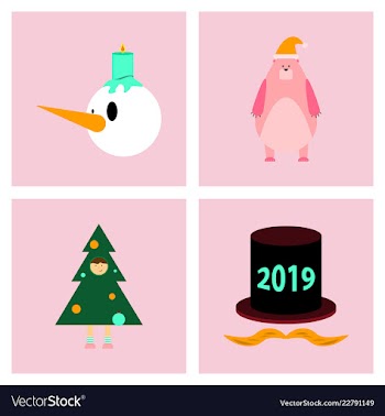2019 happy new year greeting card celebration vector image