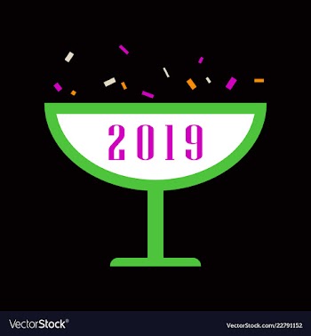 2019 happy new year greeting card celebration vector image