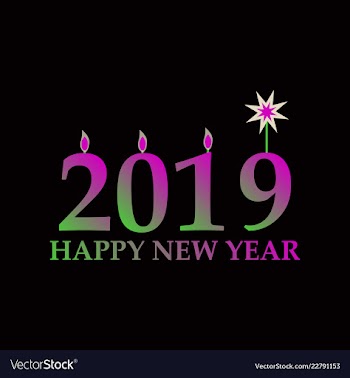 2019 happy new year greeting card celebration vector image