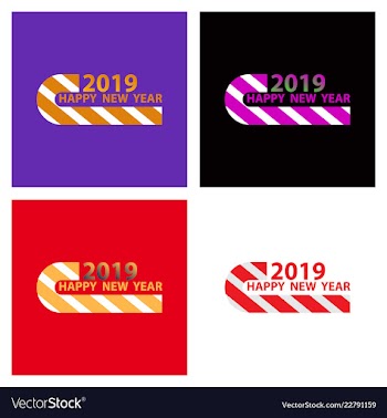 2019 happy new year greeting card celebration vector image