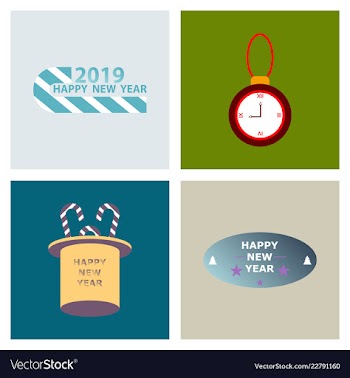 2019 happy new year greeting card celebration vector image