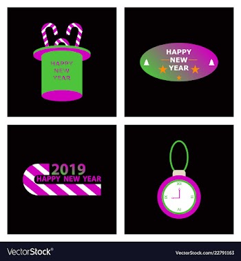2019 happy new year greeting card celebration vector image