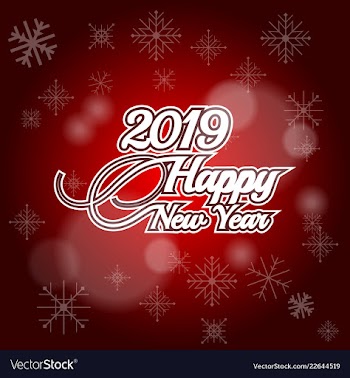  					2019 happy new year on red background vector image														