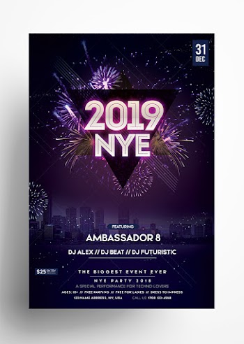 2019 New Year Eve – Free PSD Flyer Template