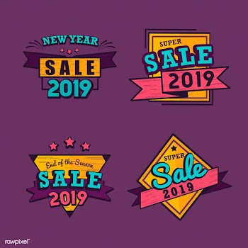 2019 new year sale badge vector set | Free stock vector - 532685