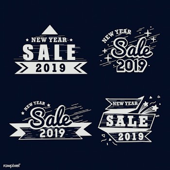 2019 new year sale badge vector set | Free stock vector - 532686