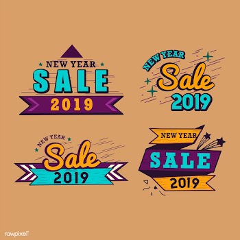2019 new year sale badge vector set | Free stock vector - 532707