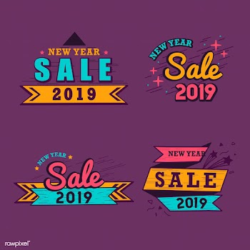 2019 new year sale badge vector set | Free stock vector - 532723