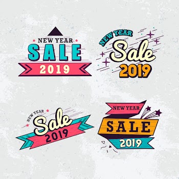 2019 new year sale badge vector set | Free stock vector - 532724