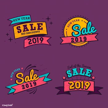 2019 new year sale badge vector set | Free stock vector - 532725