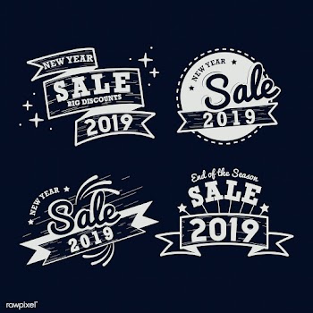 2019 new year sale badge vector set | Free stock vector - 532731