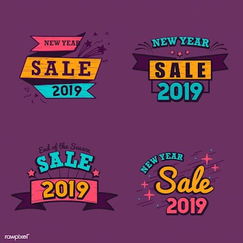 2019 new year sale badge vector set | Free stock vector - 532735