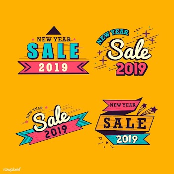 2019 new year sale badge vector set | Free stock vector - 532748