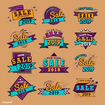 2019 new year sale badge vector set | Free stock vector - 532762