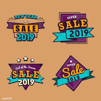 2019 new year sale badge vector set | Free stock vector - 532768