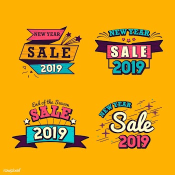 2019 new year sale badge vector set | Free stock vector - 532775