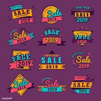 2019 new year sale badge vector set | Free stock vector - 532777