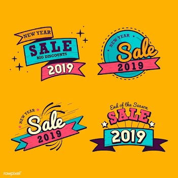 2019 new year sale badge vector set | Free stock vector - 532778
