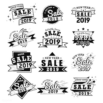 2019 new year sale badge vector set | Free stock vector - 532781