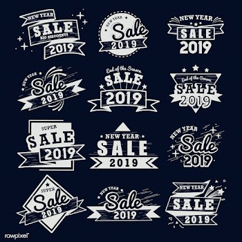 2019 new year sale badge vector set | Free stock vector - 532783