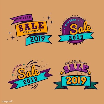2019 new year sale badge vector set | Free stock vector - 532786
