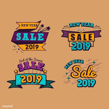 2019 new year sale badge vector set | Free stock vector - 532789