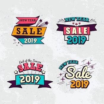 2019 new year sale badge vector set | Free stock vector - 532793