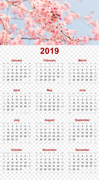 2019 printable calendar - cherry tree design.png - others 