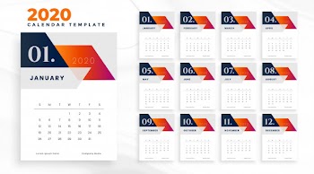 2020 calendar Free Vector