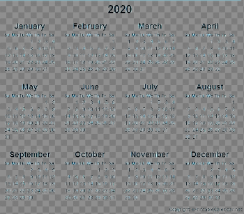 2020 Calendar PNG Image Transparent