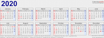 2020 Calendar PNG Transparent Image