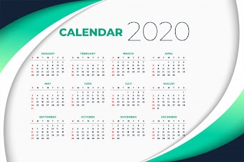 2020 new year calendar template in business style Free Vector