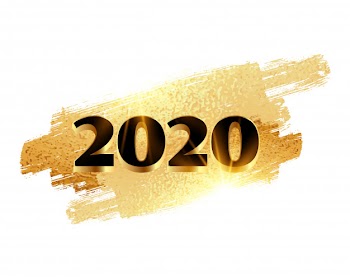 2020 new year golden shiny background Free Vector