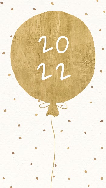 2022 gold balloon wallpaper, high | Free PSD Template - rawpixel