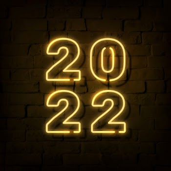 2022 gold neon happy new | Free Vector - rawpixel